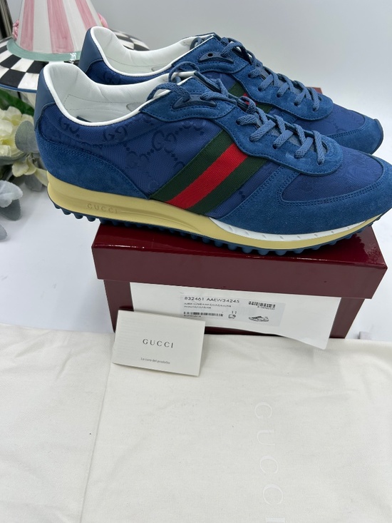 Men’s Gucci Re-Motion GG Canvas and Suede Sneakers.  Size 11. Made in Italy.